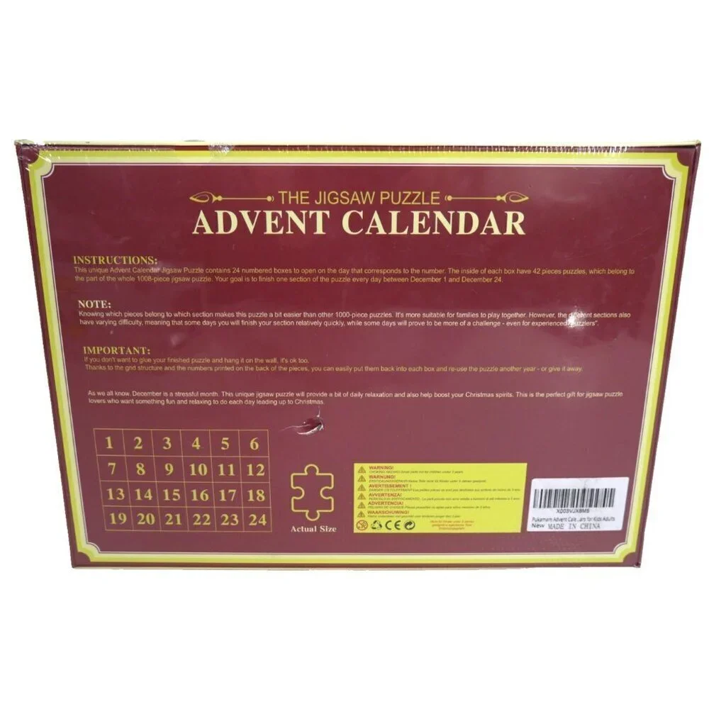 THE JIGSAW PUZZLE Advent Calendar Santa Clause's Gift Factory NEW, BOX DAMAGED